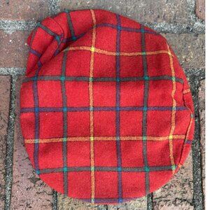 Vintage Red Tartan Wool Brim Hat Likely Pendleton